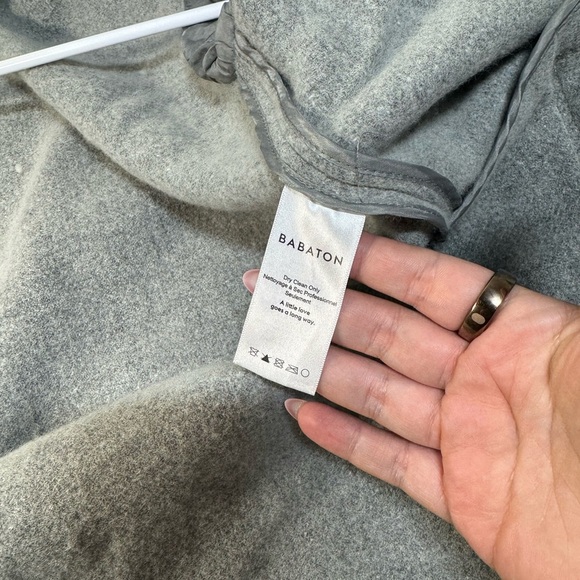 Babaton Gray Trench Coat with Notched Lapels Size Small - Picture 8 of 12